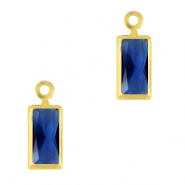 Hangers van crystal glas rechthoek Royal blue-gold