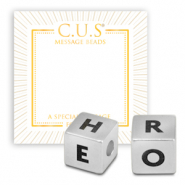 C.U.S® sieraden message beads cube Hero 8mm Antiek zilver (Nikkelvrij)