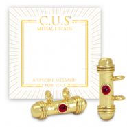 C.U.S® sieraden message beads hanger Gold-cherry red