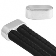 Eindkapjes metaal DQ dubbel Ø10mm Antiek zilver (nikkelvrij)