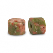 Natuursteen kralen graniet disc 3x2mm Red-olive green