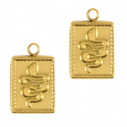 Roestvrij stalen (RVS) Stainless steel bedels slang Goud