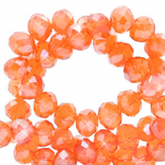 Top Facet kralen 8x6 mm disc Warm comfort orange-pearl shine coating