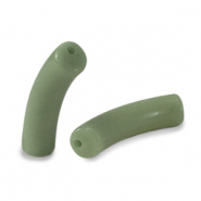 Acryl kralen tube Vintage olive green