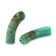 Acryl kralen tube Turquoise marble