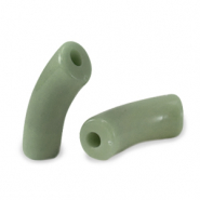 Acryl kralen tube Vintage olive green