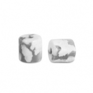 Natuursteen kralen magnesiet disc 2x2mm Marble white