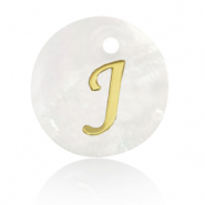 Schelp hangers specials letter J Gold-white (natuurlijke kleur)