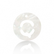 Schelp hangers specials letter Q White (natuurlijke kleur)