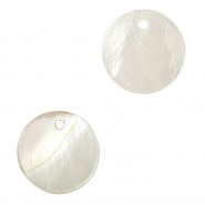 Schelp hangers specials 8mm White (natuurlijke kleur schelp)