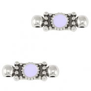 Bedels DQ metaal tussenstuk Antiek zilver-lavender purple (nikkelvrij)