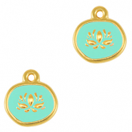 Bedels DQ metaal lotus Goud-veraman blue (nikkelvrij)