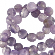 Natuursteen kralen kwarts 4mm facet geslepen Gentle violet purple