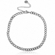 Roestvrij stalen (RVS) Stainless steel enkelbandjes schakel Zilver