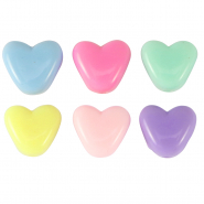 Letterkralen van acryl hartjes Multicolour pastel