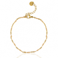 Roestvrij stalen (RVS) Stainless steel armbanden Latte beige-gold