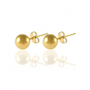 Roestvrij stalen (RVS) Stainless steel oorbellen / oorstekers 4mm Goud