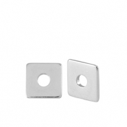 Kralen DQ metaal disc square 5mm Antiek zilver (nikkelvrij)