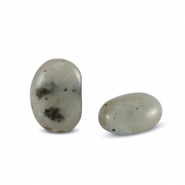 Natuursteen kralen kwarts ovaal Smokey grey