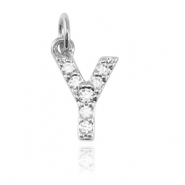 Brass TQ metaal bedels initial Y Silver