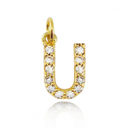 Brass TQ metaal bedels initial U Gold