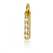 Brass TQ metaal bedels initial I Gold