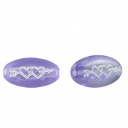 Letterkralen van acryl hartjes Purple