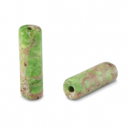 Natuursteen kralen tubes Light green