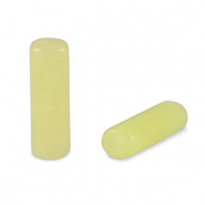 Natuursteen kralen serpentijn tubes Limelight yellow