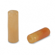 Natuursteen kralen aventurijn kwarts tubes Copper orange