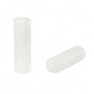 Natuursteen kralen melkkwarts tubes White