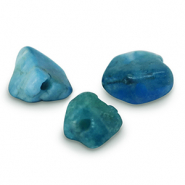 Natuursteen kralen fluorapatiet Petrol blue