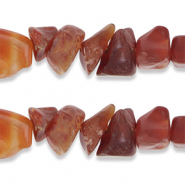 Chips stone kralen agaat Dark sunrise orange