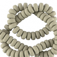 Polymeer kralen rondellen 7mm Grey