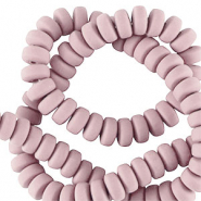 Polymeer kralen rondellen 7mm Vintage pink