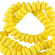 Polymeer kralen rondellen 7mm Sunburst yellow