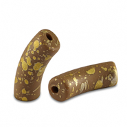 Acryl kralen tube matt Brown-gold