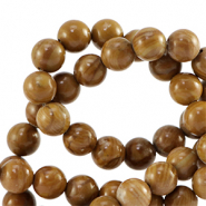 Natuursteen kralen calciet en marmer 6mm Golden brown
