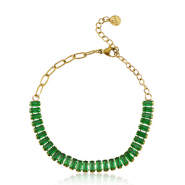 Roestvrij stalen (RVS) Stainless steel armbanden Goud-green