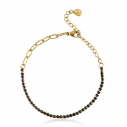 Roestvrij stalen (RVS) Stainless steel armbanden Goud-black