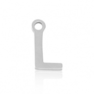 Roestvrij stalen (RVS) Stainless steel bedels initial L Silver