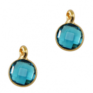 Hangers van crystal glas 7mm Blue-gold