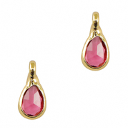 Hangers van crystal glas druppel Pink-gold