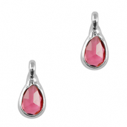 Hangers van crystal glas druppel Pink-silver