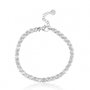 Roestvrij stalen (RVS) Stainless steel armbanden Zilver-crystal