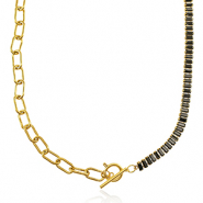 Roestvrij stalen (RVS) Stainless steel kettingen Goud-black