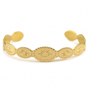 Roestvrij stalen (RVS) Stainless steel armbanden bangle sun Gold