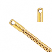Roestvrij stalen (RVS) Stainless steel onderdelen eindkap voor jasseron snake Ø2.5mm Goud