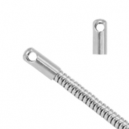 Roestvrij stalen (RVS) Stainless steel onderdelen eindkap voor jasseron snake Ø2.5mm Zilver