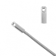 Roestvrij stalen (RVS) Stainless steel onderdelen eindkap voor jasseron snake Ø1.7mm Zilver